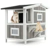 Tangkula 2-Story Outdoor Cat House