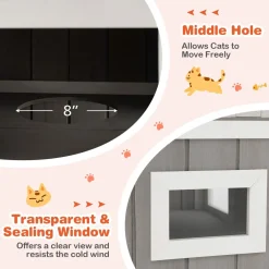 Tangkula 2-Story Outdoor Cat House