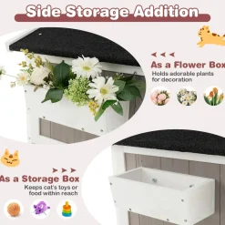 Tangkula 2-Story Outdoor Cat House with Removable Floor