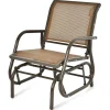 Tangkula Swing Glider Chair, Ergonomic Rocking Chair with Comfortable Fabric, Iron Frame