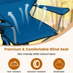 Tangkula Swivel Camping Chair, Portable Lawn Chair with Cup Holder, Storage Pocket, Carrying Bag