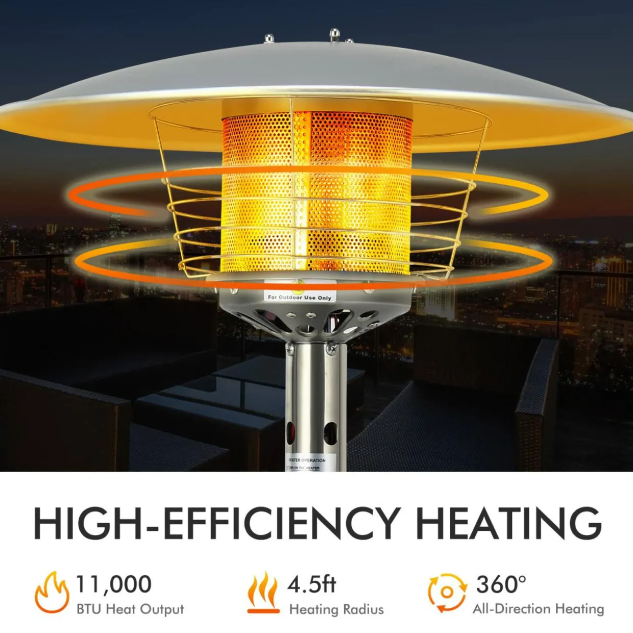 Tangkula Tabletop Propane Patio Heater, 11,000 BTU Portable Outdoor Heater