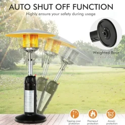 Tangkula Tabletop Propane Patio Heater, 11,000 BTU Portable Outdoor Heater