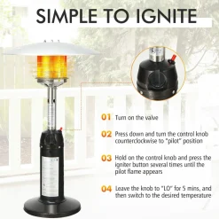 Tangkula Tabletop Propane Patio Heater, 11,000 BTU Portable Outdoor Heater