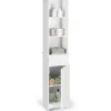 Tangkula Tall Bathroom Cabinet, Slim Storage Cabinet with 3 Tier Shelf, 13.5 x 12 x 64.5 Inches