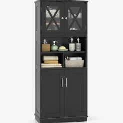 Tangkula Tall Bathroom Cabinet(23.5 x 12 x 57 Inch)