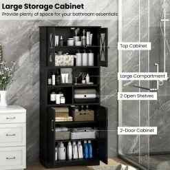 Tangkula Tall Bathroom Cabinet(23.5 x 12 x 57 Inch)