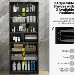 Tangkula Tall Bathroom Cabinet(23.5 x 12 x 57 Inch)