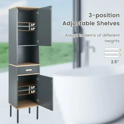 Tangkula Tall Bathroom Cabinet, Freestanding Storage Cabinet