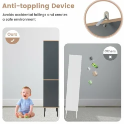 Tangkula Tall Bathroom Cabinet, Freestanding Storage Cabinet