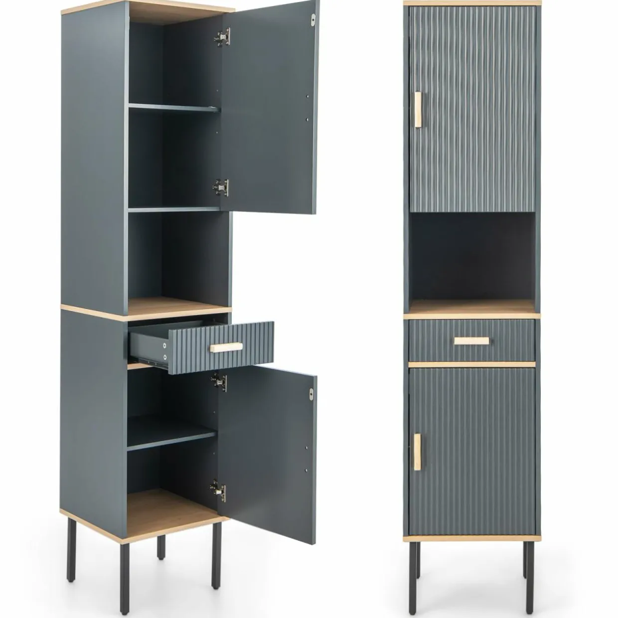 Tangkula Tall Bathroom Cabinet, Freestanding Storage Cabinet