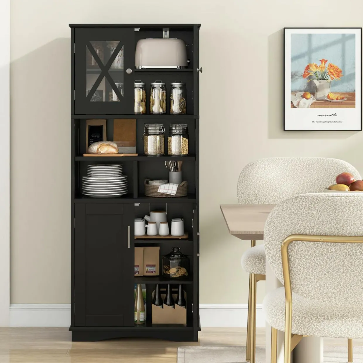 Tangkula Tall Bathroom Cabinet(23.5 x 12 x 57 Inch)