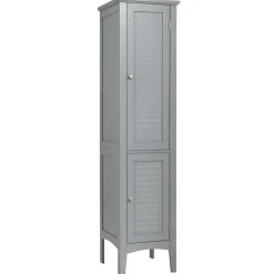 Tangkula Tall Bathroom Storage Cabinet, 5-Tier Wooden Freestanding Tower Cabinet Floor Organizer
