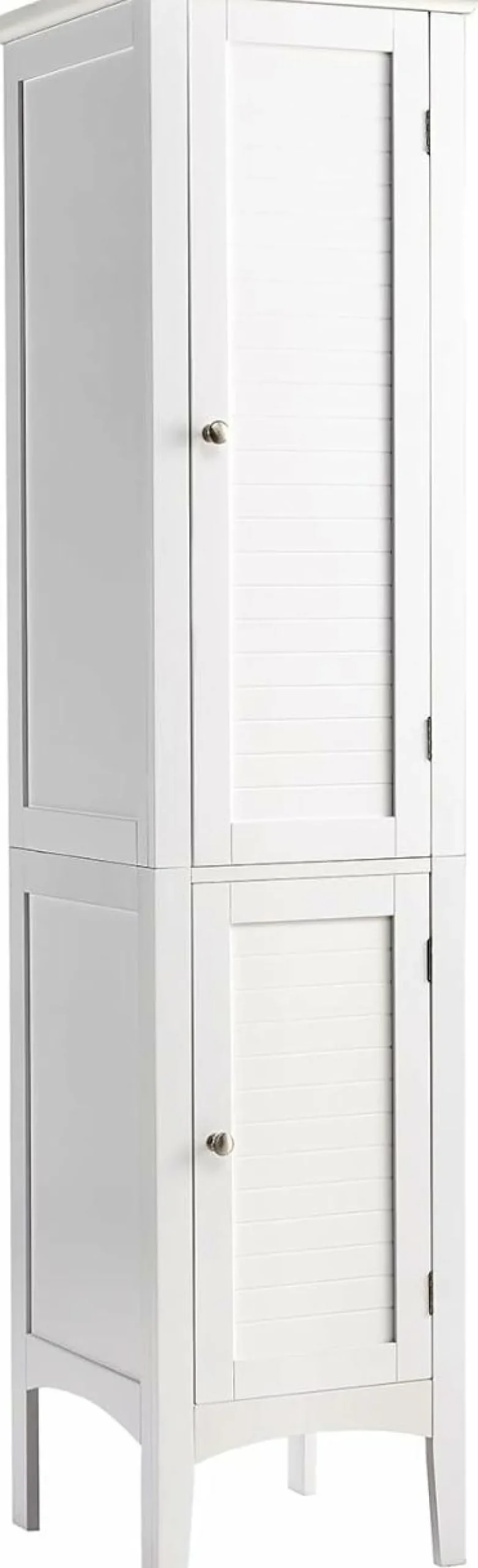 Tangkula Tall Bathroom Storage Cabinet, 5-Tier Wooden Freestanding Tower Cabinet Floor Organizer