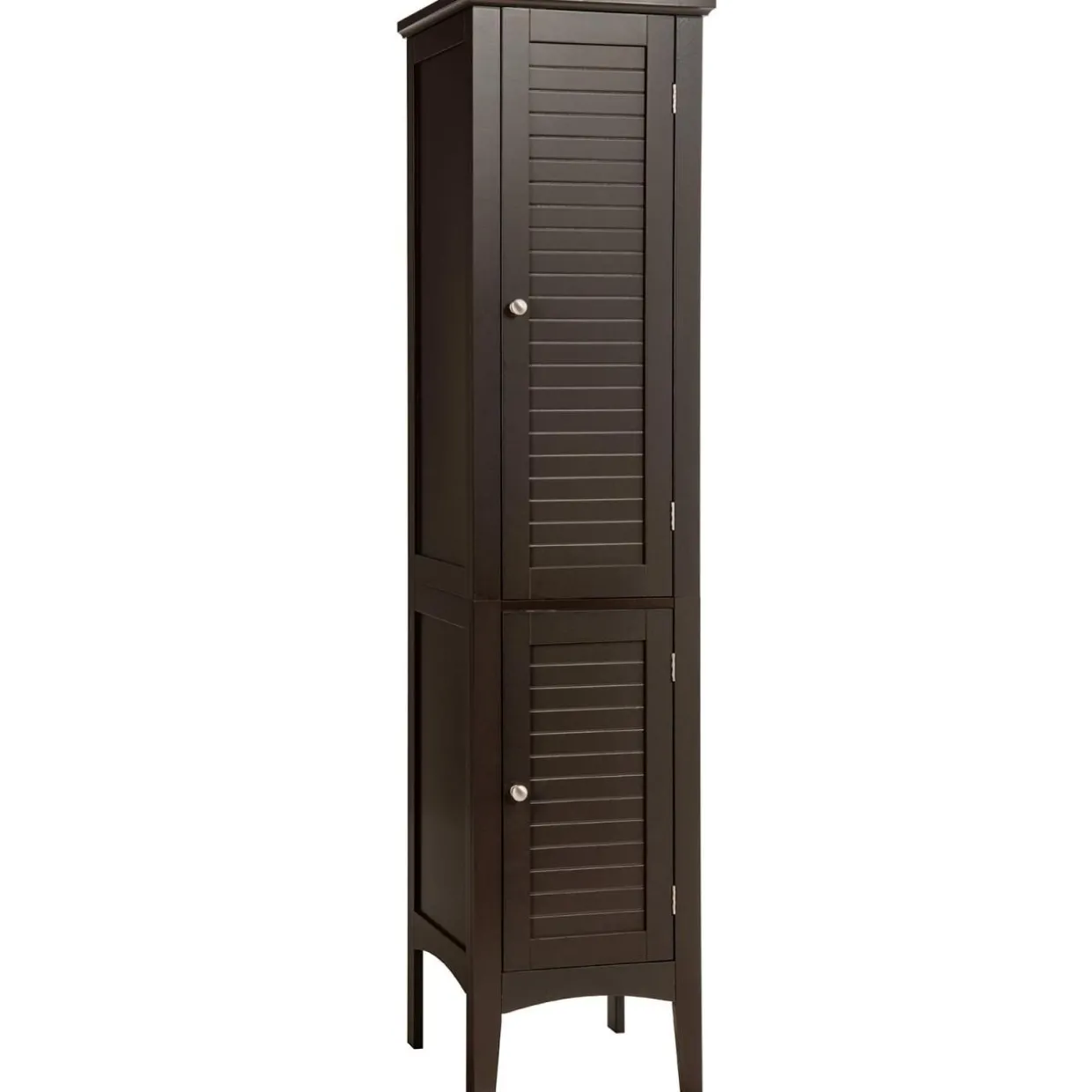 Tangkula Tall Bathroom Storage Cabinet, 5-Tier Wooden Freestanding Tower Cabinet Floor Organizer