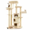 Tangkula Tall Cat Tree, 67 Inch Multi-Level Modern Large Cat Tower with with 3-Story Cat Condo for Indoor Cats 20 lbs Heavy Duty