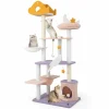 Tangkula Tall Cat Tree, 66 Inch Multi-level Modern Cat Tower with Cat Condo, Sisal Scratching Posts