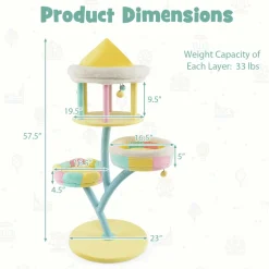 Tangkula Tall Cat Tree, 57.5 Inch Amusement Park Style Cute Cat Tower with Top Open Condo
