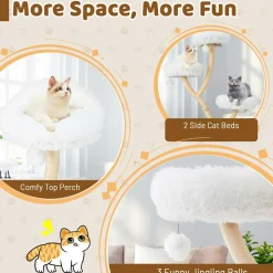 Tangkula Tall Cat Tree, 70 Inch Multi-Level Large Cat Tower with 3 Warm Perches, 3 Jingling Balls