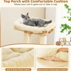 Tangkula Tall Cat Tree, 67 Inch Multi-Level Modern Large Cat Tower with with 3-Story Cat Condo for Indoor Cats 20 lbs Heavy Duty