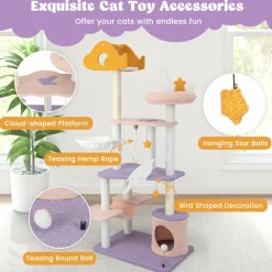 Tangkula Tall Cat Tree, 66 Inch Multi-level Modern Cat Tower with Cat Condo, Sisal Scratching Posts