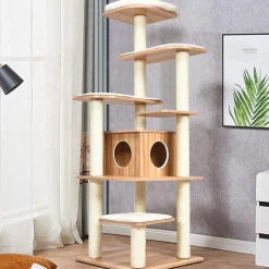 Tangkula Tall Cat Tree, 69-Inch Modern Cat Tower with Sisal Rope Scratching Posts