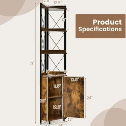 Tangkula Tall Corner Storage Cabinet, 71