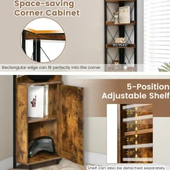 Tangkula Tall Corner Storage Cabinet, 71