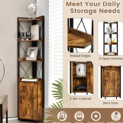 Tangkula Tall Corner Storage Cabinet, 71