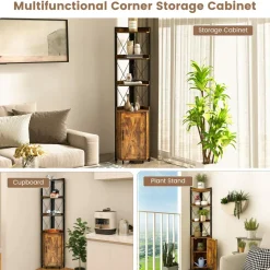 Tangkula Tall Corner Storage Cabinet, 71