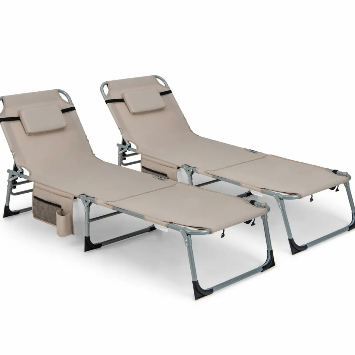Tangkula Tanning Chair, Outdoor Folding Beach Lounge Chair with Face Hole