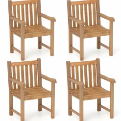 Tangkula Teak Wood Patio Dining Chair