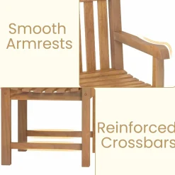 Tangkula Teak Wood Patio Dining Chair