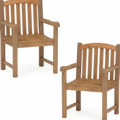 Tangkula Teak Wood Patio Dining Chair