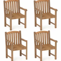 Tangkula Teak Wood Patio Dining Chair