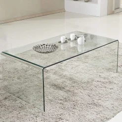 Tangkula Tempered Glass Coffee Table, Clear Coffee Table, International Occasion Tea Table