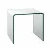 Tangkula Tempered Glass End Table, Clear Sofa End Tables with Waterfall Edges & Non-Slip Pad, 18 x 18 x 16 inches, No Assembly Needed