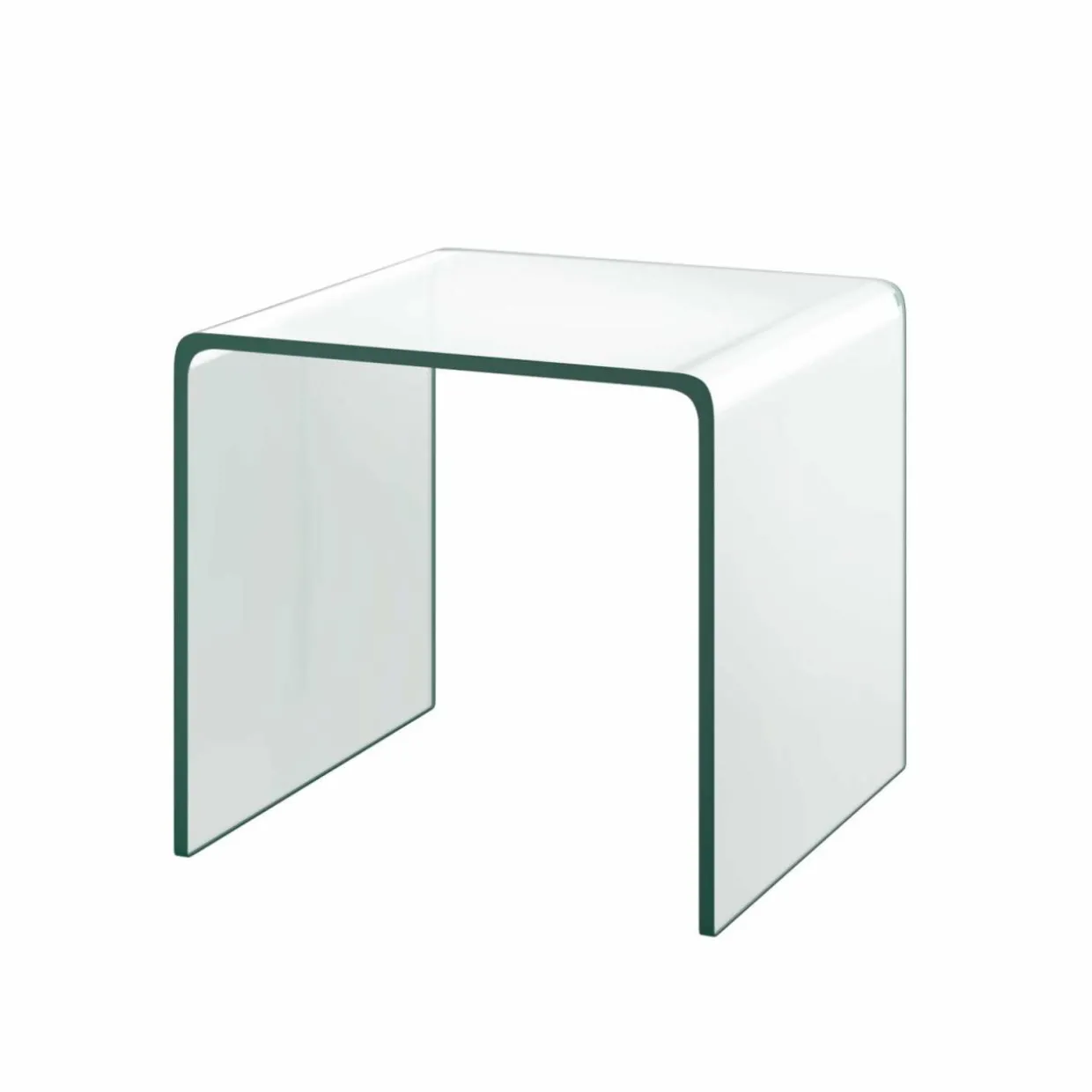 Tangkula Tempered Glass End Table, Clear Sofa End Tables with Waterfall Edges & Non-Slip Pad, 18 x 18 x 16 inches, No Assembly Needed