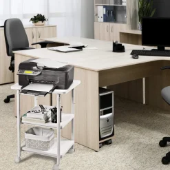 Tangkula 3-Tier Adjustable Printer Stand, Rolling Printer Cart with 2 Storage Shelves