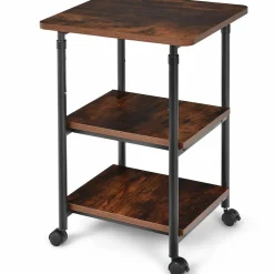 Tangkula 3-Tier Adjustable Printer Stand, Rolling Printer Cart with 2 Storage Shelves