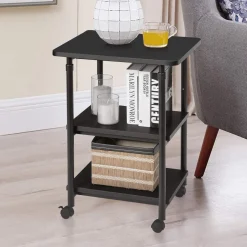 Tangkula 3-Tier Adjustable Printer Stand, Rolling Printer Cart with 2 Storage Shelves