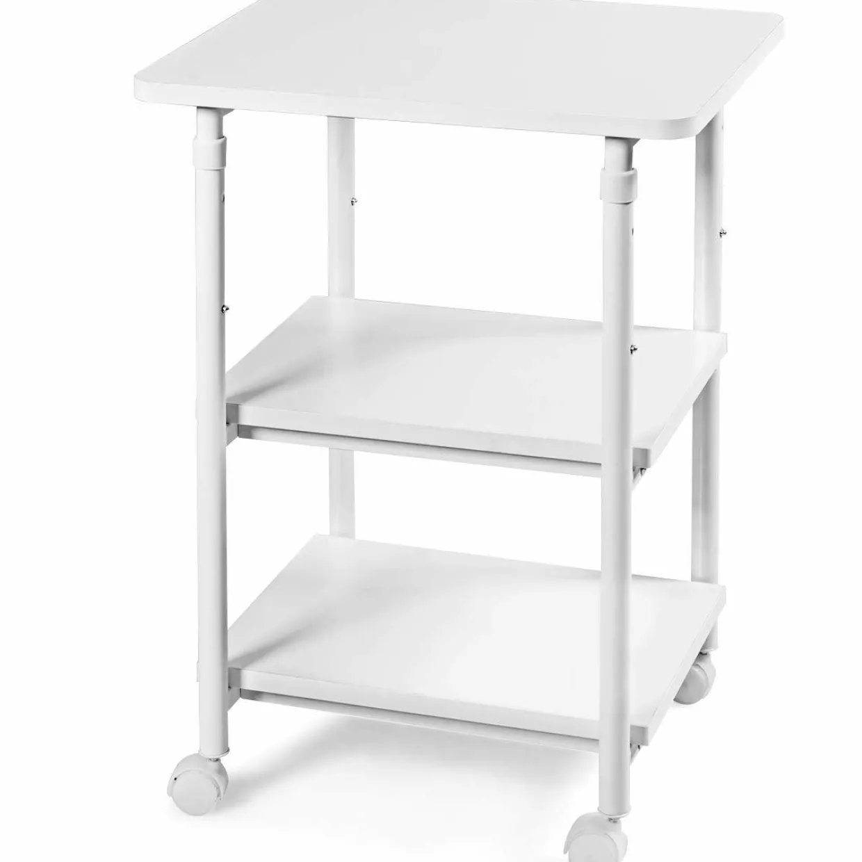 Tangkula 3-Tier Adjustable Printer Stand, Rolling Printer Cart with 2 Storage Shelves