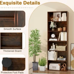 Tangkula 6-Tier Bookcase, 70