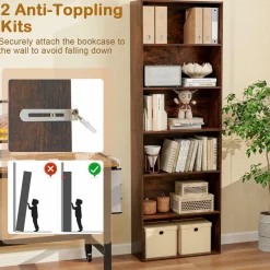 Tangkula 6-Tier Bookcase, 70