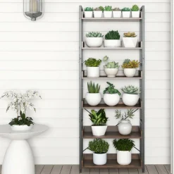 Tangkula 6-Tier Bookshelf, 70” Tall Industrial Bookcase w/Open Shelves & 4 Hooks