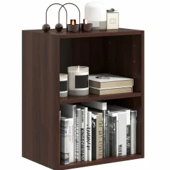 Tangkula 2-Tier Bookshelf, Open Shelf Bookcase with 7-Position Adjustable Shelf