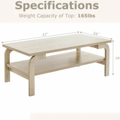 Tangkula 2-Tier Coffee Table