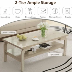Tangkula 2-Tier Coffee Table