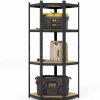 Tangkula 4-Tier Corner Shelving Unit, Adjustable Garage Storage Utility Rack, Load 1600 LBS Heavy Duty Metal Shelving Organizer