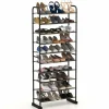 Tangkula 10-Tier Free Standing Shoes Rack, Space-saving Shoes Organizer Shoes Storage Stand